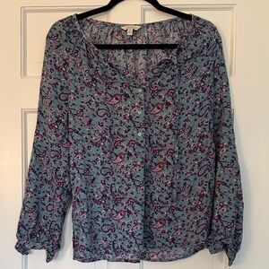 Lucky Brand Blue Paisley Blouse